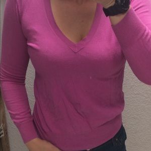 Pink J Crew Vneck Sweater